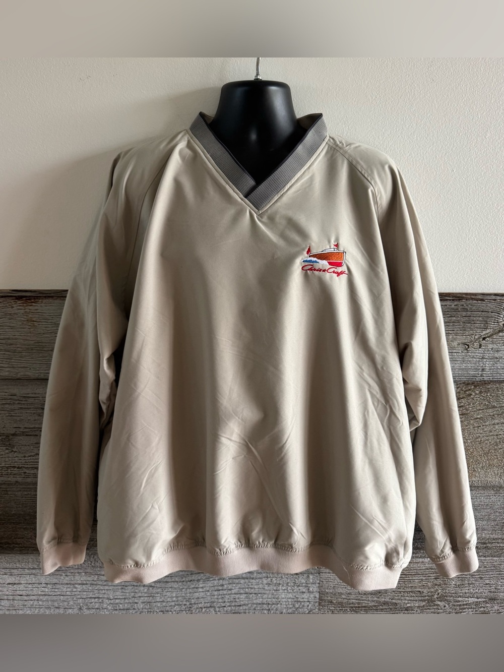 Chestnut Hill Chris-Craft Windbreaker Pullover V-Neck Embroidered Size 2XL (C1)